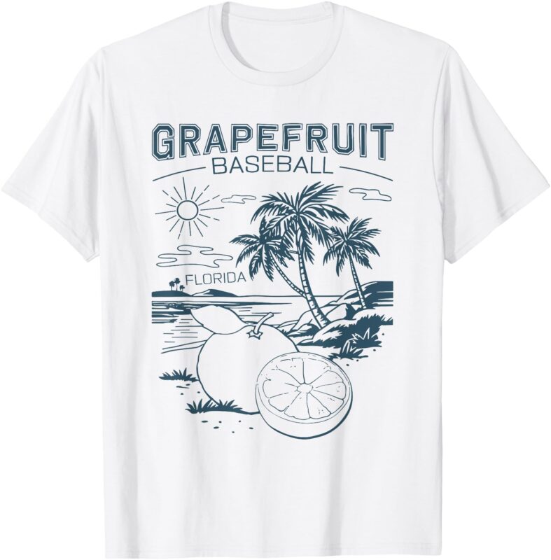 Grapefruit Baseball Retro Beach Florida T-Shirt