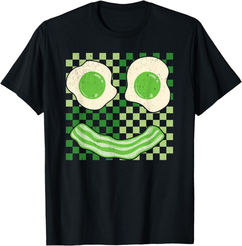 Green Smile Face Eggs Bacon Ham Breakfast St Patrick’s Day T-Shirt