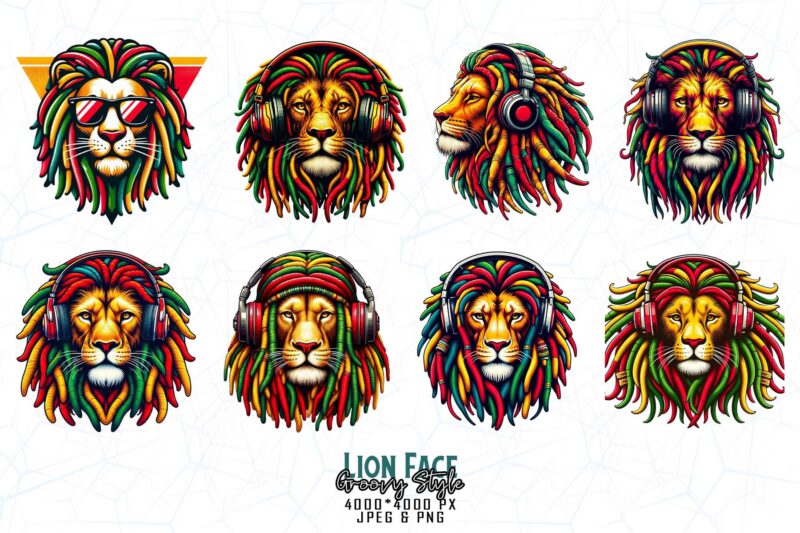 Vintage Punk Lion Lover t-shirt design bundle of 20 designs – download instantly