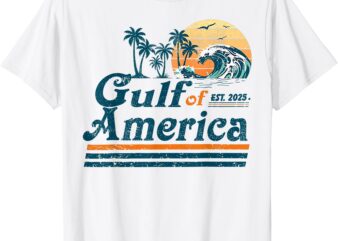 Gulf Of US America Est 2025 Retro Vintage Beach T-Shirt