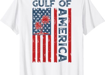Gulf Of US America Est 2025 USA American Flag (On Back) T-Shirt