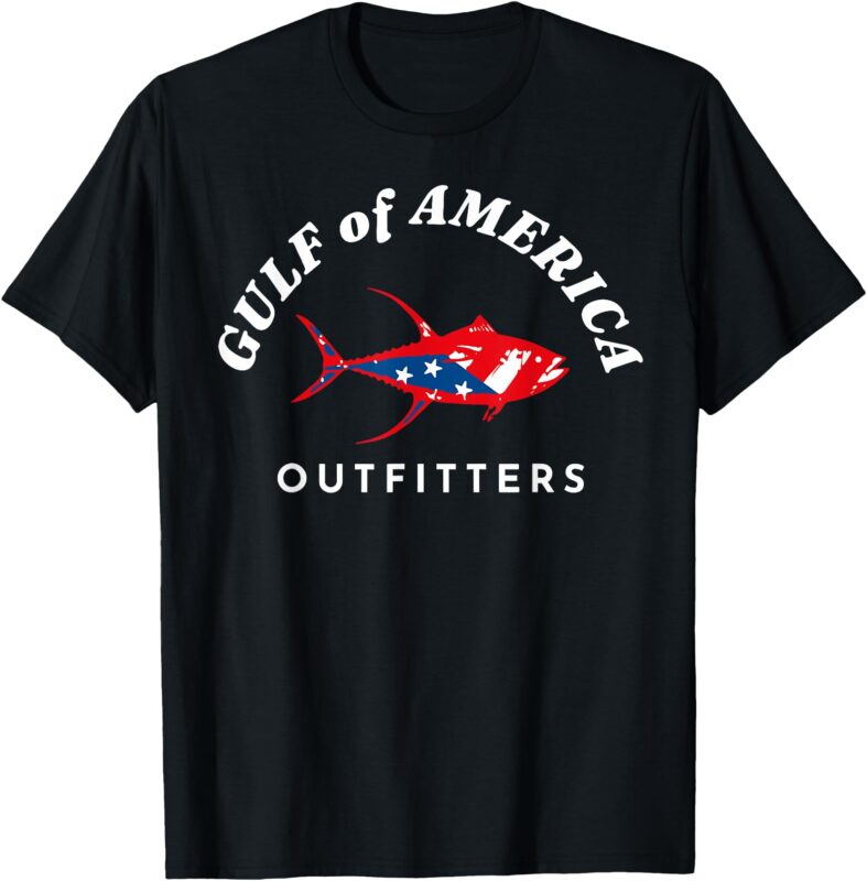 Gulf Of US America Outfitters Fish 2025 Retro Vintage Trump T-Shirt