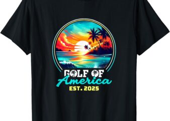 Gulf Of USA America Shirt Est 2025 Retro Vintage Beach T-Shirt