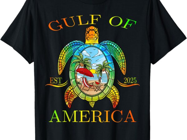 Gulf of us america est 2025 funny turtle t-shirt