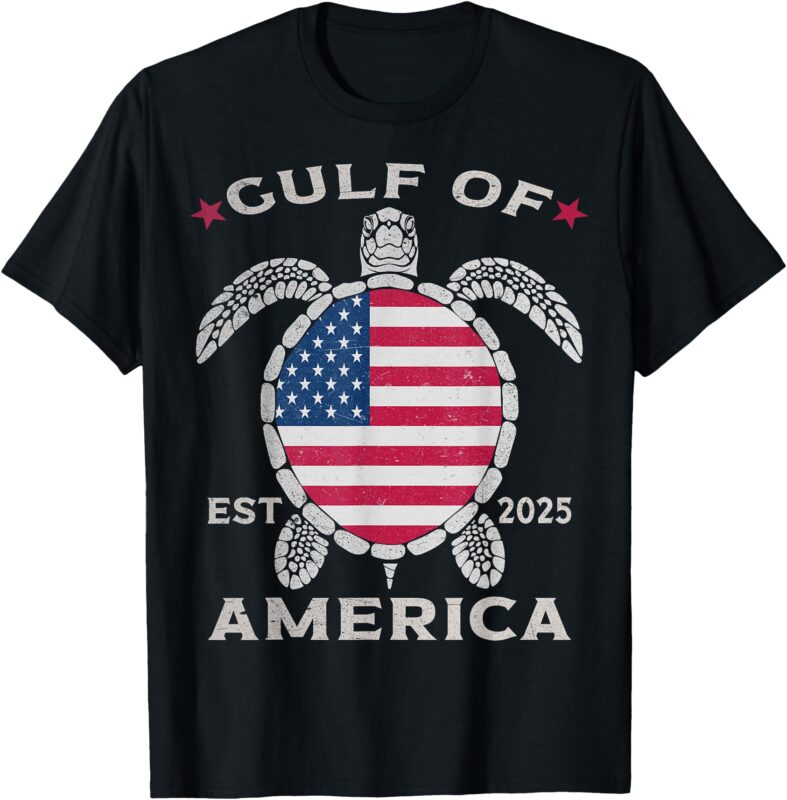 Gulf Of Us America Turtle Us Flag Est 2025 Gulf Of U.S T-Shirt
