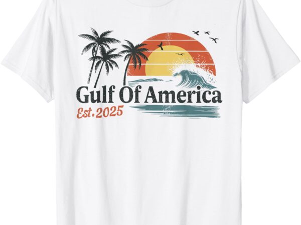 Gulf of usa america est 2025 retro vintage beach t-shirt