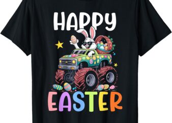 Happy Easter Monster Truck Easter Eggs Toddler Kids Boy Girl T-Shirt