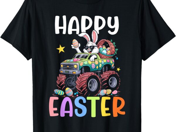 Happy easter monster truck easter eggs toddler kids boy girl t-shirt