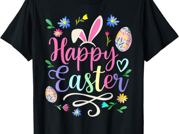 Happy easter sayings egg bunny for men women girl kiss t-shirt
