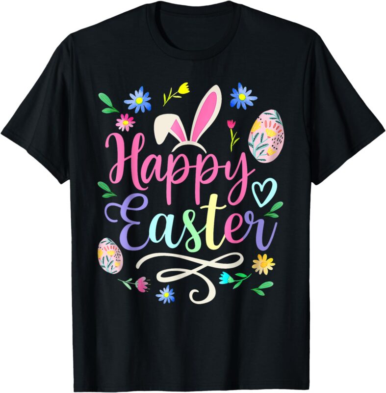 Happy Easter Sayings Egg Bunny for Men Women Girl Kiss T-Shirt