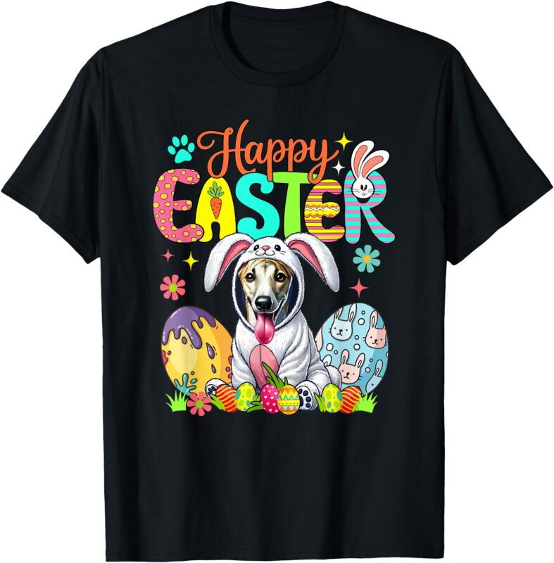 Happy Easter Whippet Cosplay Bunny Chocolate Eggs Owner T-Shirt