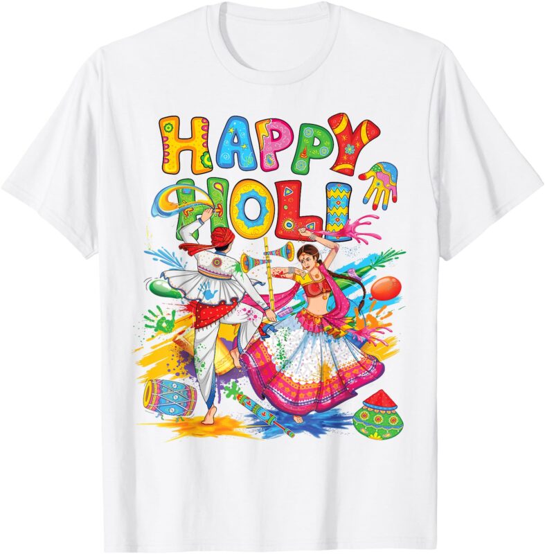 Happy Holi t Shirt Festival Colors Kids Women India Hindu T-Shirt