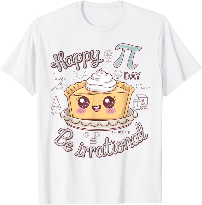Happy Pi Day Be Irrational Cute Math Geek Funny Kawaii Pie T-Shirt