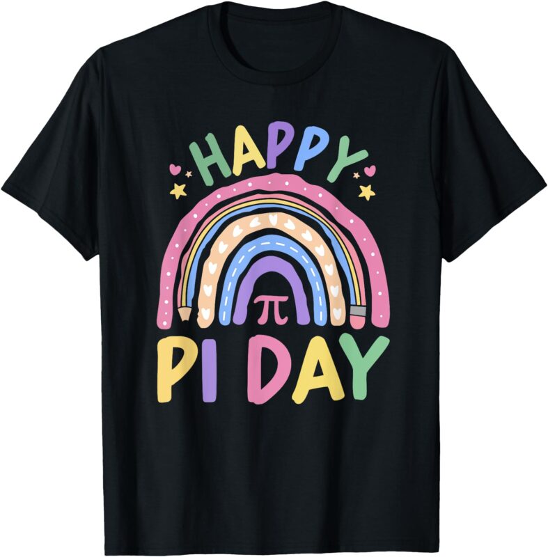 Happy Pi Day Rainbow 3.14 Pi Number Math Teacher Women Girls T-Shirt
