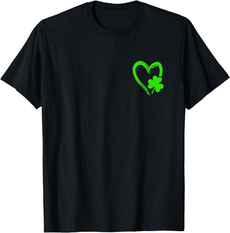 Heart Clover St Patricks Day Men Women St. Patrick Shamrock T-Shirt