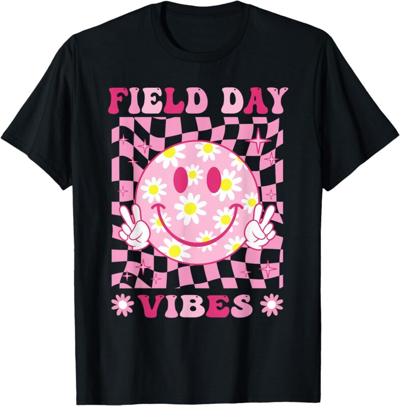 Hippie Field Day Vibes Flower For Teacher Kids Field Day T-Shirt