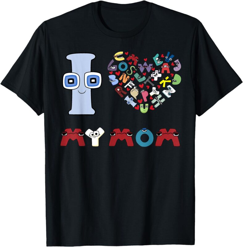 I Love My Mom with Heart Mother’s day Wear for Kids Boy Girl T-Shirt