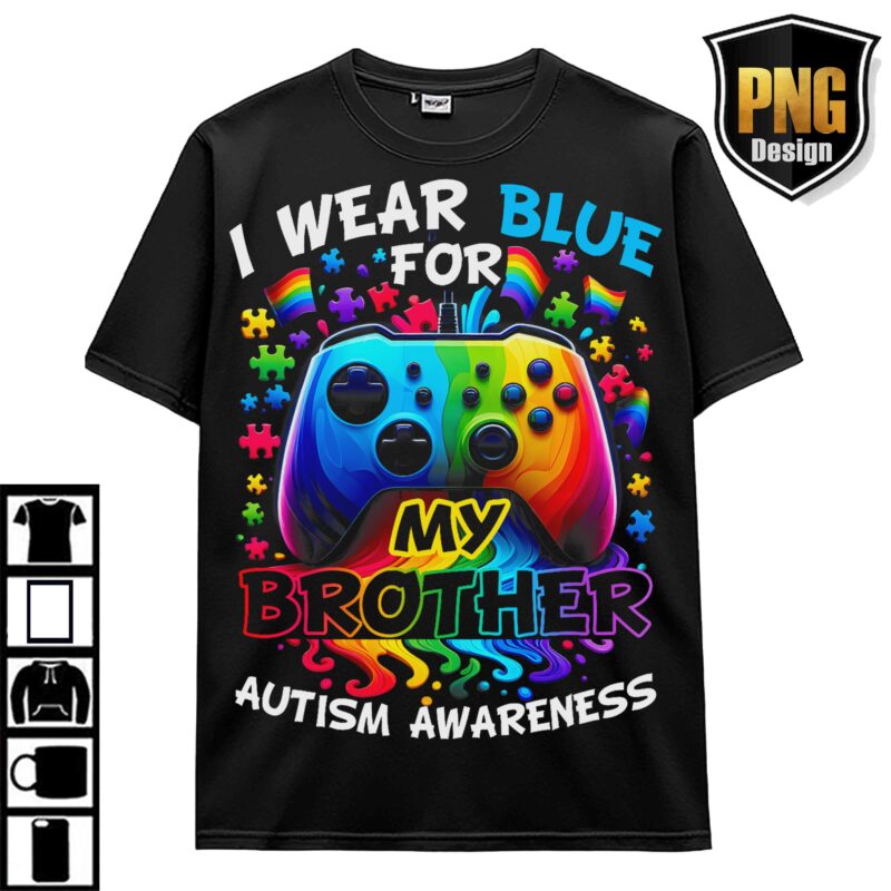 April Wear Blue Autism Awareness Be Kind Animal Elephant Dinosaur Puzzle T-Shirt Design 20 PNG