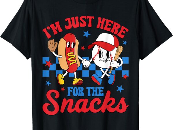 Im just here for the snack baseball sister toddler girl kids t-shirt