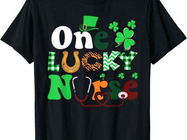 Irish lucky nurse shamrock stethoscope st patricks day t-shirt