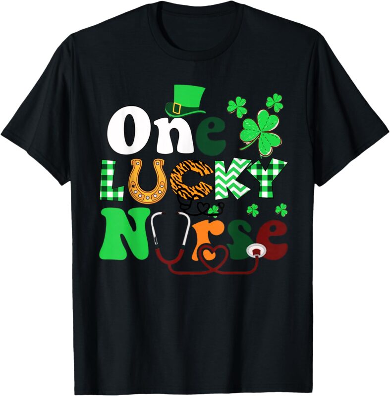 Irish Lucky Nurse Shamrock Stethoscope St Patricks Day T-Shirt