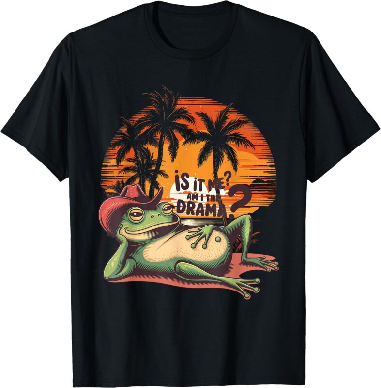 Is it me am i the drama, Comedy, Retro, Frog Sunbathing T-Shirt