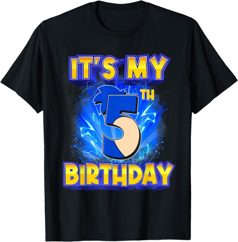 It’s My 5th Birthday Hedgehog Birthday Boy 5 Years Old Kids T-Shirt