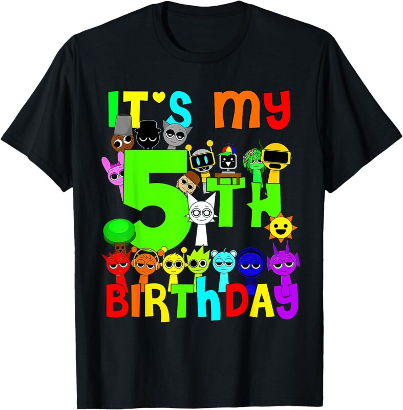 It’s My 5th Birthday Sprunky Family Boys & Girl 5 year old T-Shirt
