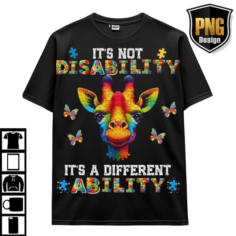 April Wear Blue Autism Awareness Be Kind Animal Elephant Dinosaur Puzzle T-Shirt Design 20 PNG