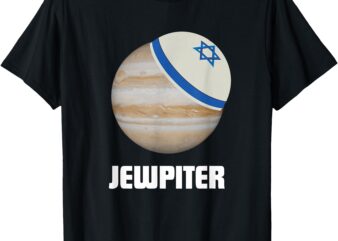 Jewpiter Funny Jupiter Joke Jewish Humor Pun Kippah T-Shirt