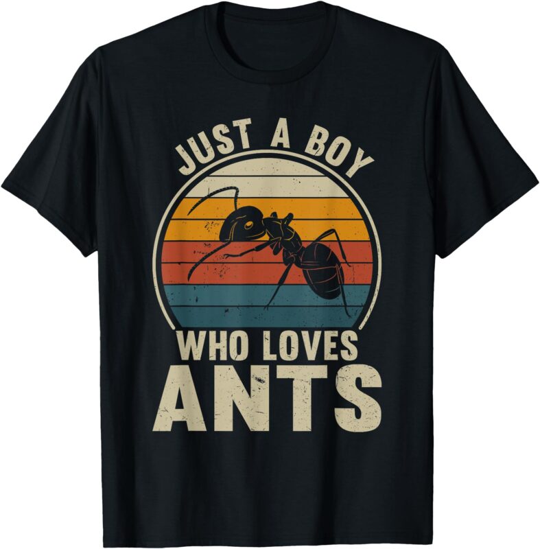 Just A Boy Who Loves Ants Recto Men Kids Ant Lovers T-Shirt