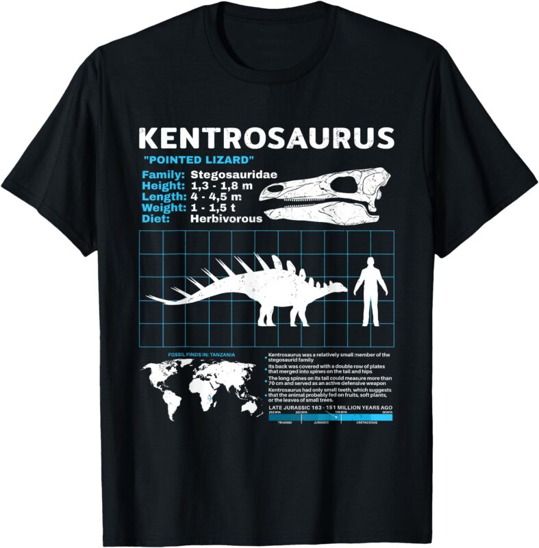 Kentrosaurus fact sheet Dinosaur Facts T-Shirt