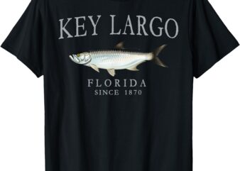 Key Largo Florida Tarpon Fishing Since 1870 Arched Grey T-Shirt