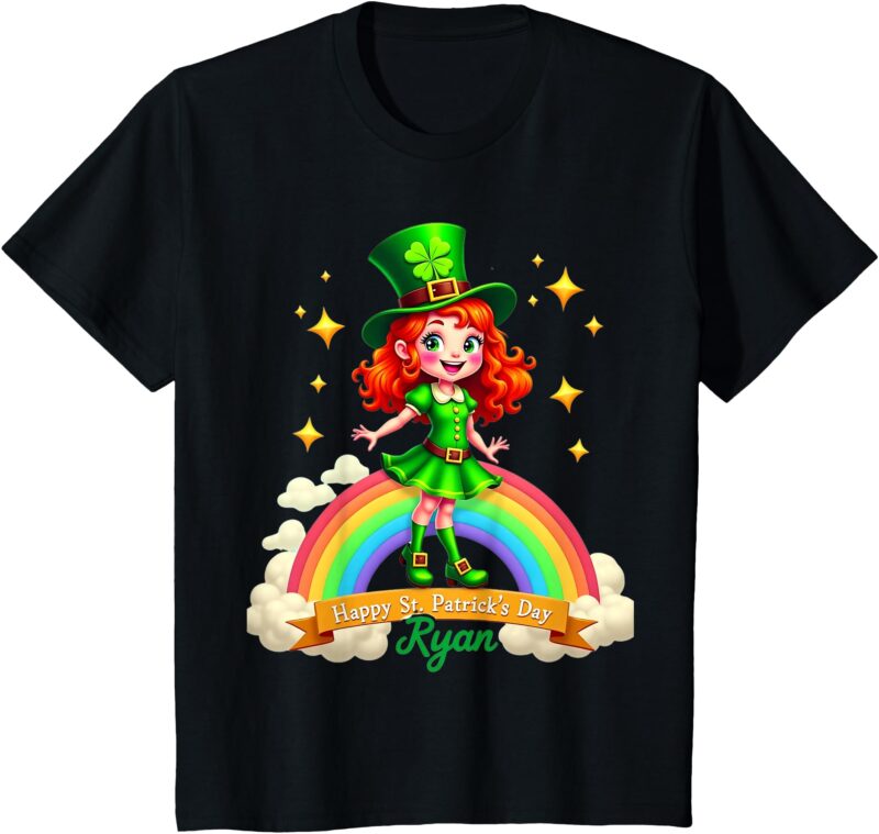 Kids Happy St. Patrick’s St. Paddy’s Day Cute Leprechaun Girl T-Shirt