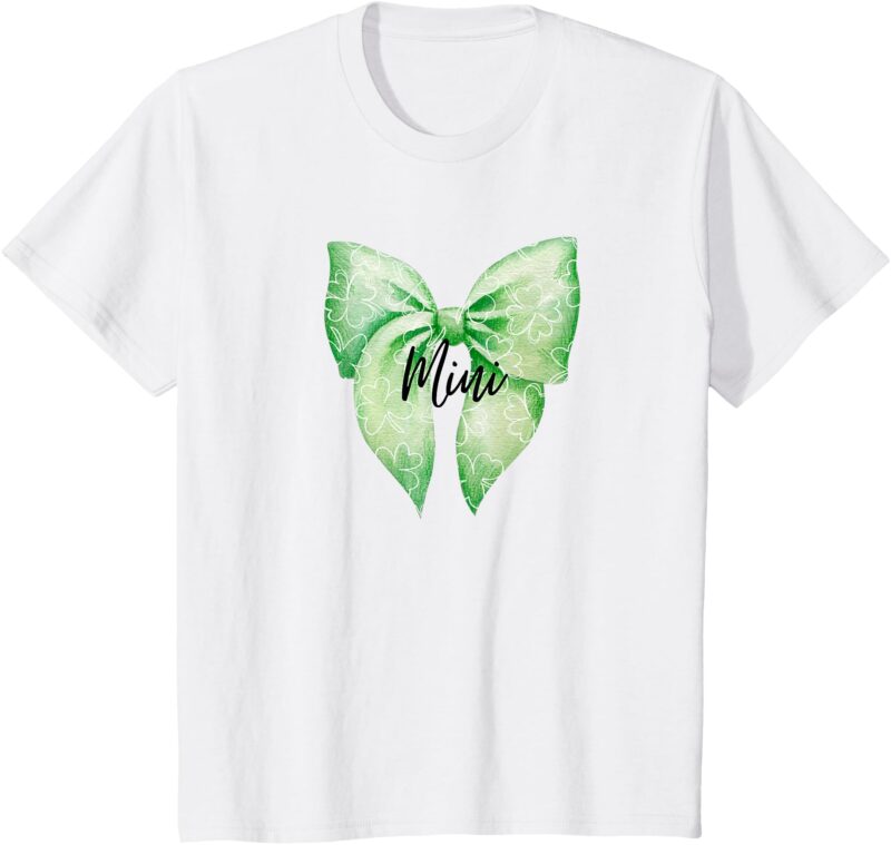Kids St. Patrick’s Day _Mini_ – Lucky Clover Green Bow T-Shirt