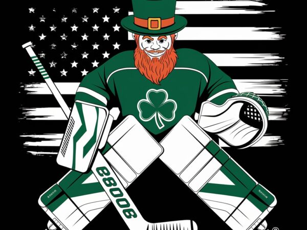 Lucky goalie irish pride meets american ice t shirt vector graphic Lucky goalie irish pride meets american ice t shirt vector graphic