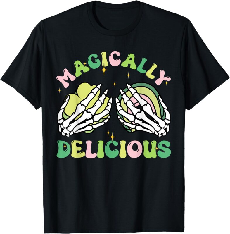 Magically Delicious Patricks Day Skeleton Hands Lucky Charms T-Shirt