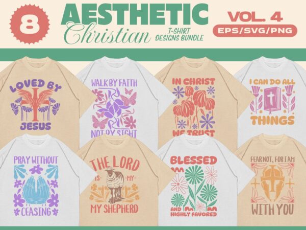 Aesthetic christian t-shirt designs bundle vol. 4
