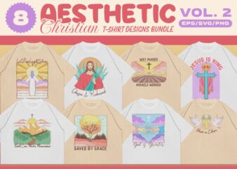 AESTHETIC CHRISTIAN T-SHIRT DESIGNS BUNDLE VOL. 2