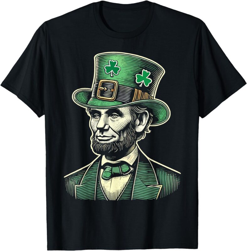Men Patriotic St Patricks Day Irish Abraham Lincoln Funny T-Shirt