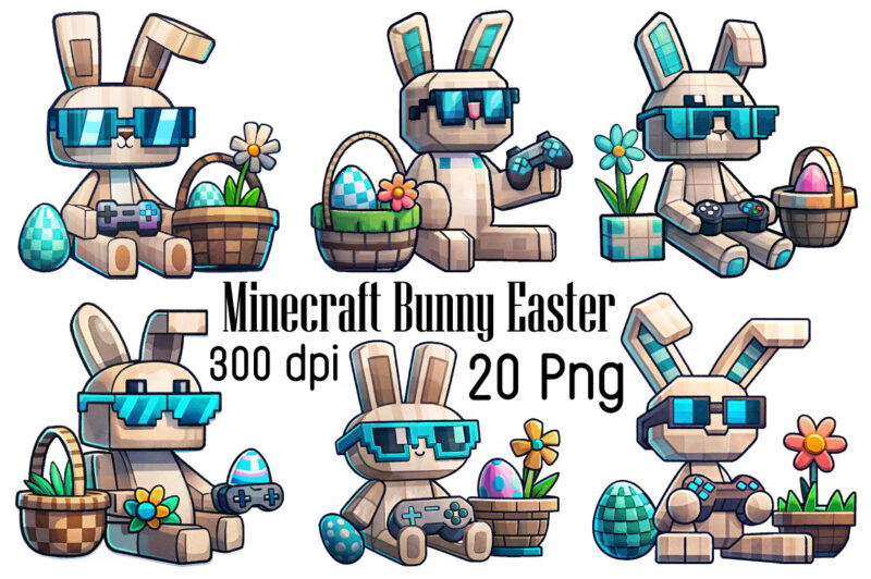 Minecraft Bunny Easter Png zip