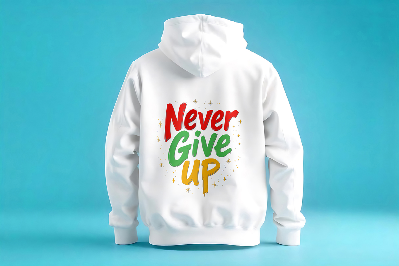 Never Give Up Typography T-Shirt Design