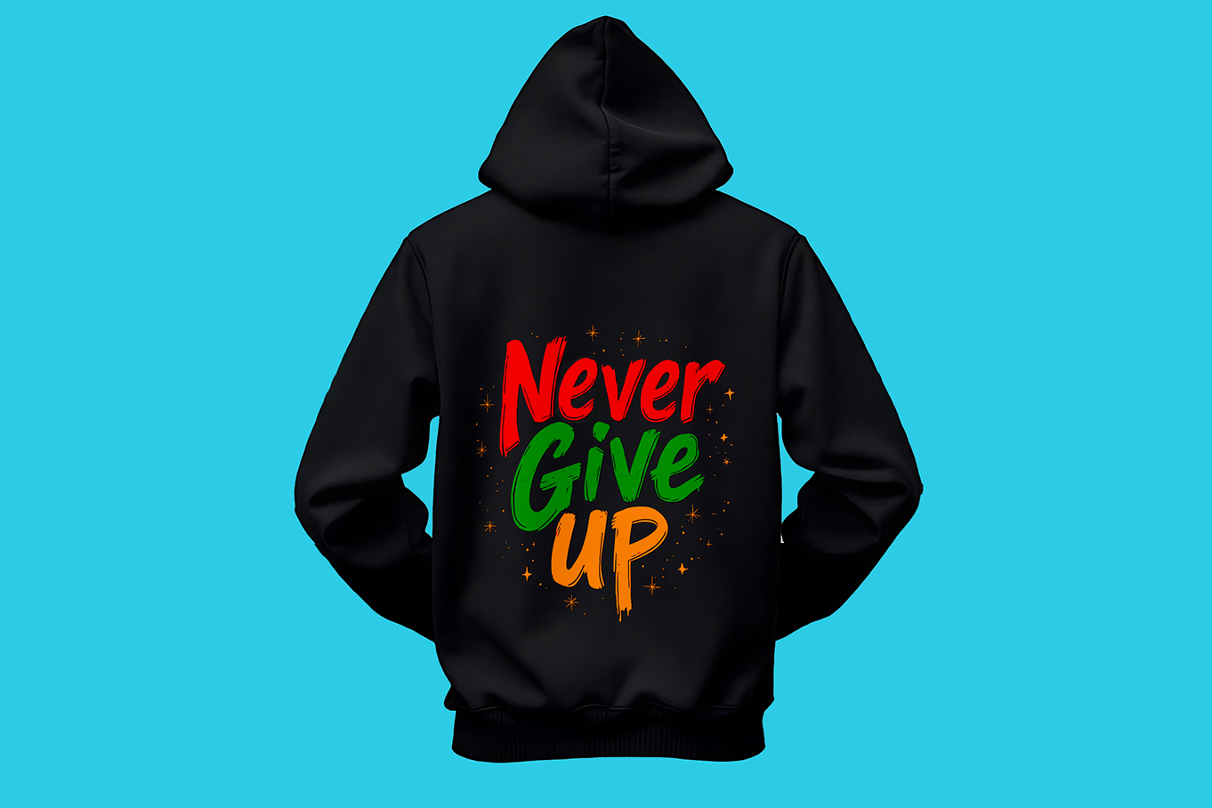 Never Give Up Typography T-Shirt Design