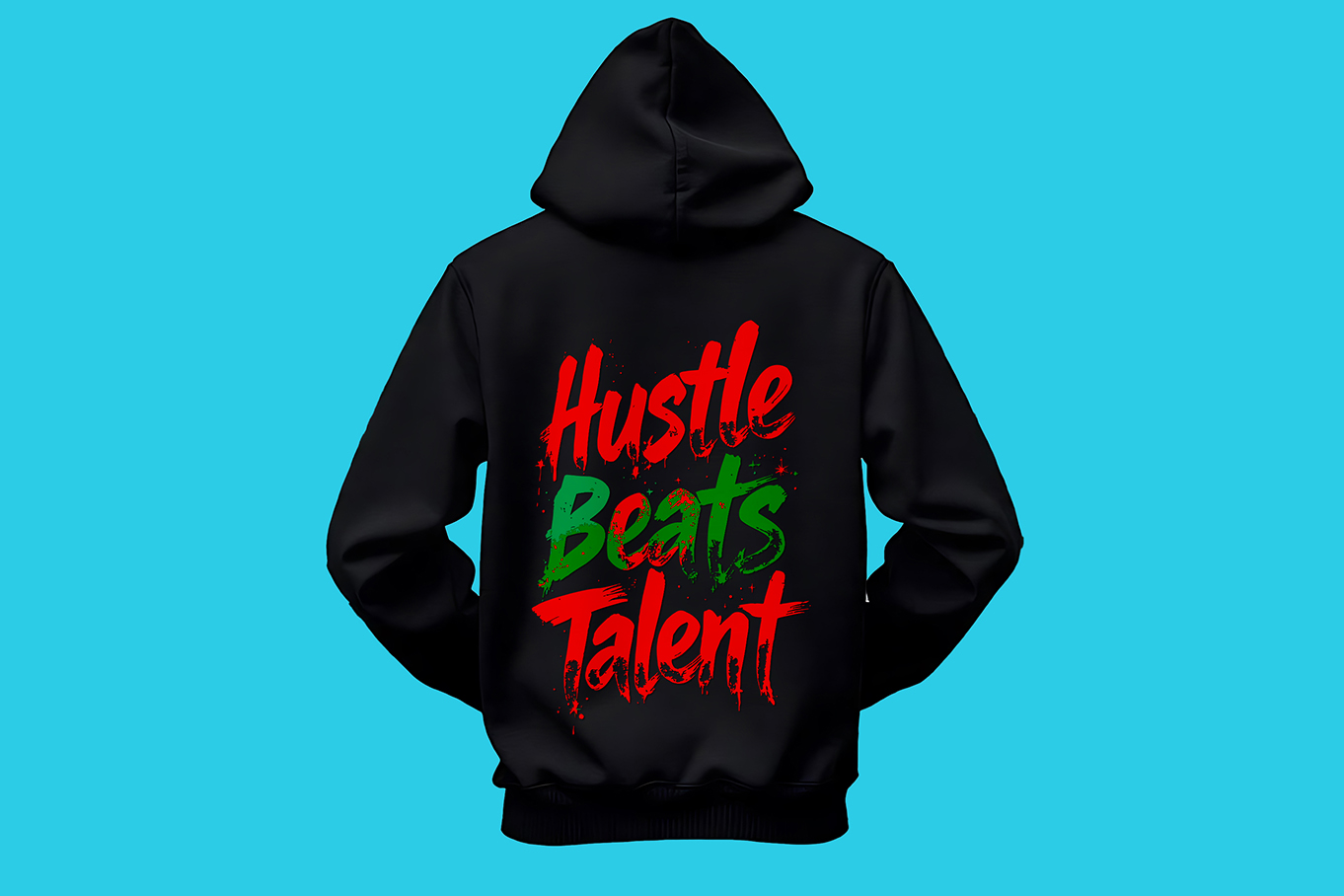 Hustle Beats Talent Typography T-Shirt Design