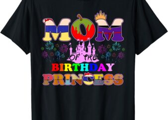 Mom Of The Birthday Princess Snow Family Party Decorations T-Shirt