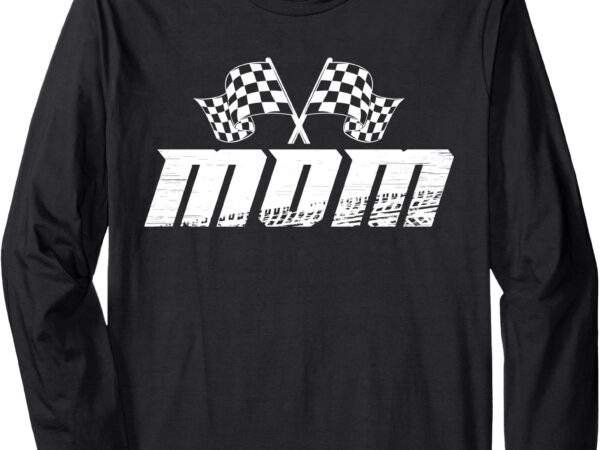 Mom pit crew family racing birthday race car long sleeve t-shirt