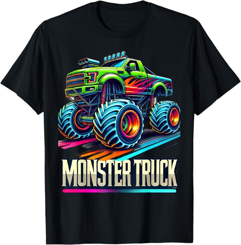 Monster Truck Birthday Party Retro Vintage Monster Trucks T-Shirt