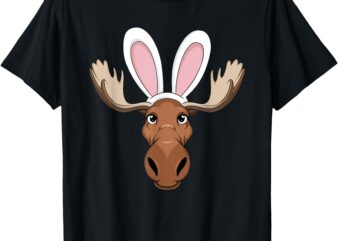 Moose with Bunny Ears Funny Easter Kids Boys Girls & Adults T-Shirt