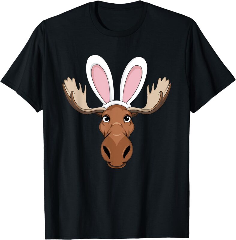 Moose with Bunny Ears Funny Easter Kids Boys Girls & Adults T-Shirt