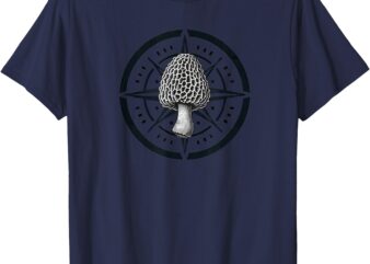 Morel Compass Mushroom Hunting Forager T-Shirt